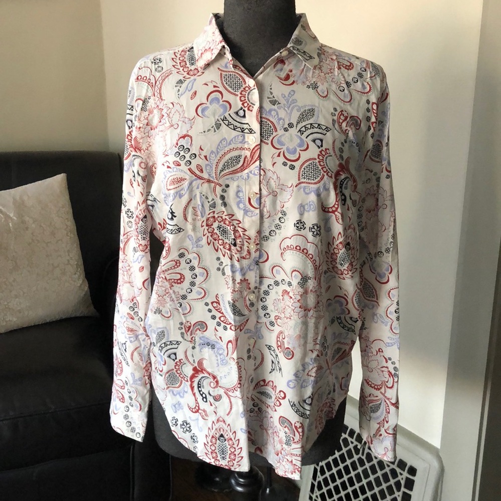 Ann Taylor Factory bandana print blouse.